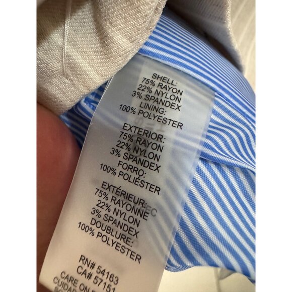 NEW! Tommy Hilfiger Womens Blazer, Suit Jacket, Light Tan White Stripes, Size 16 - Picture 11 of 14